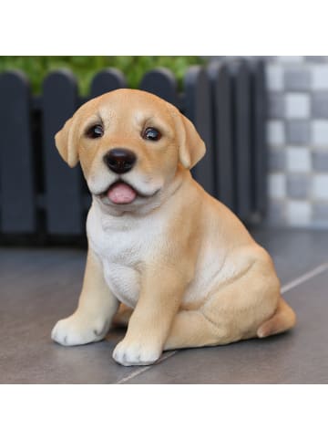 Dekofigur Gartenfigur Hund in braun - H: 16,5cm