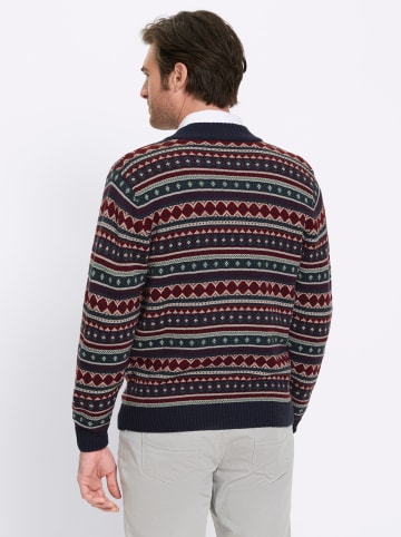 Strickjacke in marine-gemustert