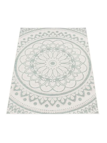 Teppich Kurzflor Mandala Wohnzimmer in Türkis