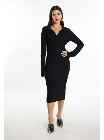 Damen Jersey Bleistiftrock in Schwarz
