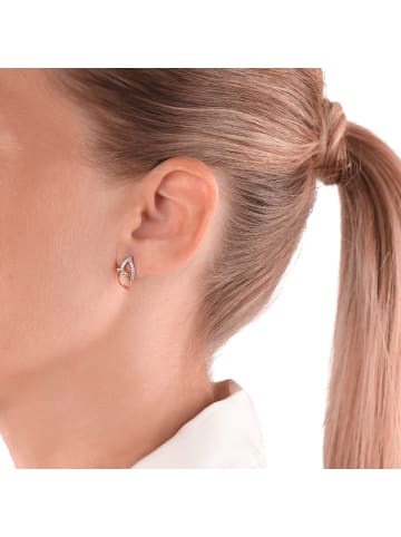 Ohrstecker Silber 925, rhodiniert+rosévergoldet in Bicolor
