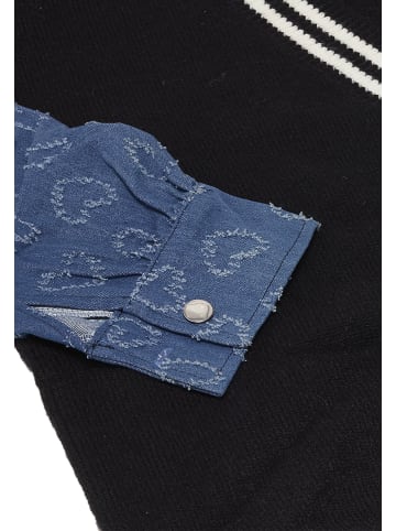 Damen Strickjacke in Schwarz Wollweiss