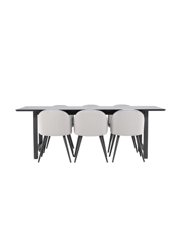 Essgruppe Oslo (7-teilig) Grau 220 x 100 cm