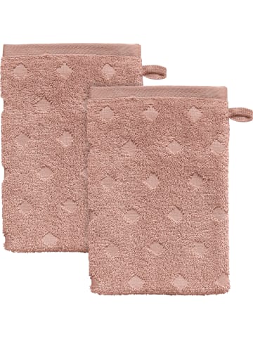 Frottier Waschhandschuh 2er-Pack Baden-Baden in altrosa
