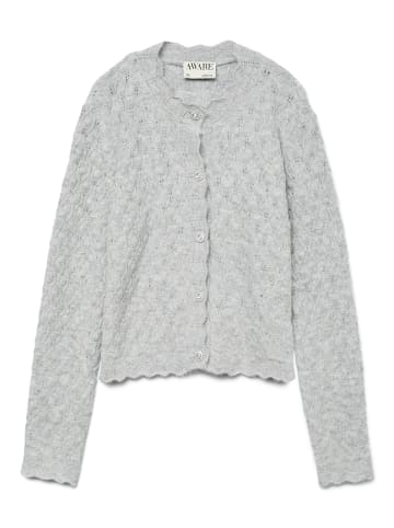Strickjacke in Light Grey Melange