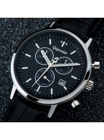 Quarzuhr Chronograph "CLASSICO" in Schwarz/Silber