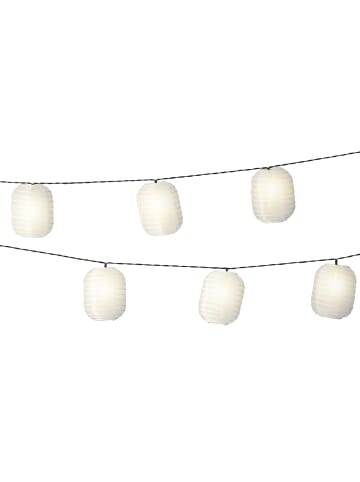 LED Solar Lichterkette 10 weiße Lampions L: 4,5m in weiß