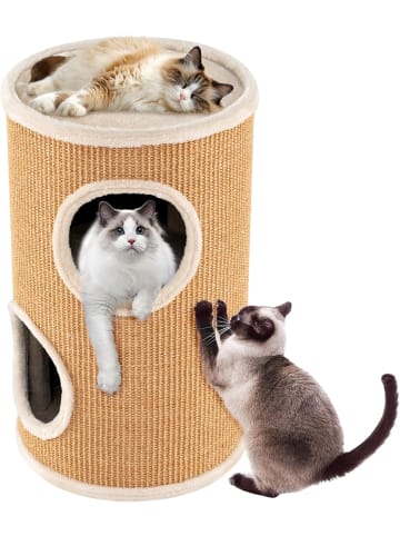 Katzenbaum Kratztonne Ø 36 cm 59,5 cm hoch in Braun