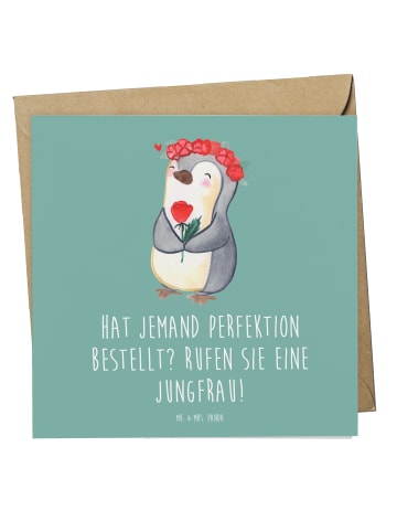Klappkarte Jungfrau Perfektion mit Spruch in Meeresbrise