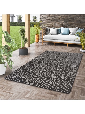 In- & Outdoor Teppich Beidseitig Newport Modern in schwarz