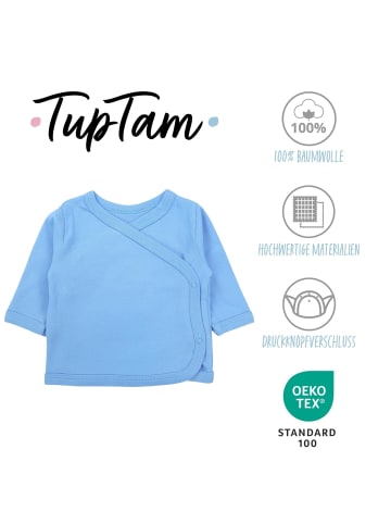 Baby Jungen Langarm Wickelshirt 5er Set in blau