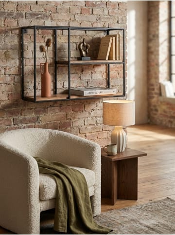 Wandregal 60x40x18 cm Mango Massivholz / Metall Hängeregal