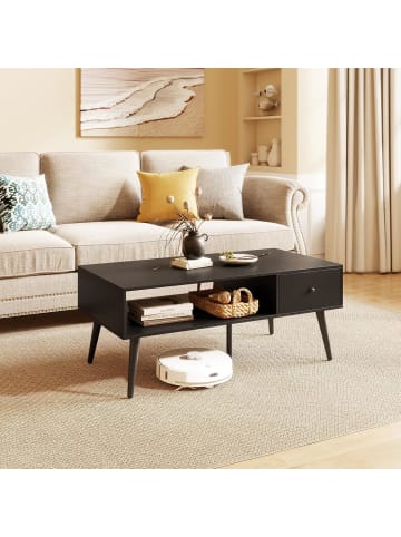 Couchtisch mit Schublade 109 x 55 x 39,5 cm in Schwarz