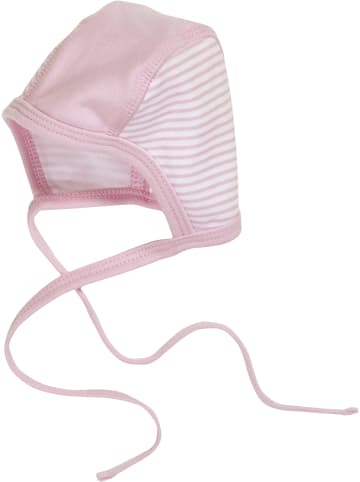 Erstlingsmütze Interlock Ringel in Rosa