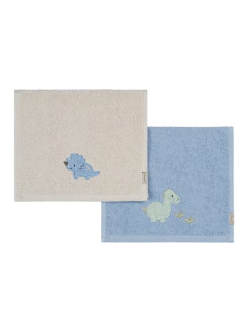Kinderhandtuch 2er-Pack DINO Rexi in helles blau