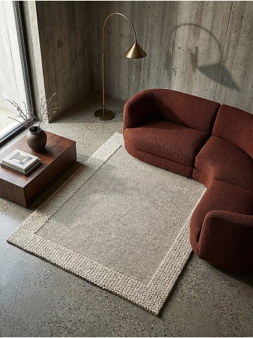 Teppich Kurzflor für Fußbodenheizung CALDER minimalistisch in Beige