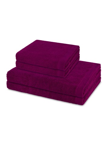 2 X Handtuch 2 X Duschtuch im Set Bliss in Berry