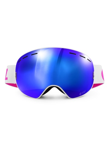 XTRM-SUMMIT Ski- Snowboardbrille mit Rahmen blau/pink verspiegelt in weiß