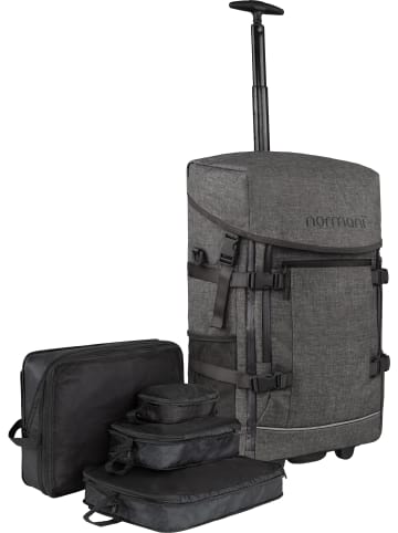 Rucksack-Trolley Handgepäck mit Kleidertaschen Nara in Anthrazit