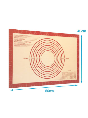 Silikon Backmatte - Größe 40 x 60 cm in Rot-Braun