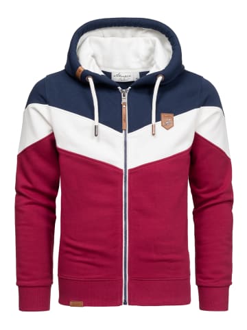 Sweatjacke im Block-Design ARDMORE in Navyblau/Weiß/Bordeaux