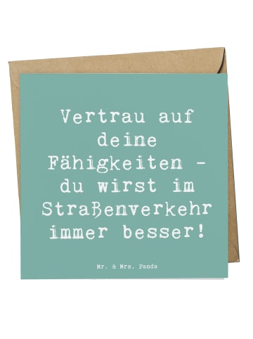 Grußkarte Spruch Erste Erfahrungen im Straßenve... in Meeresbrise
