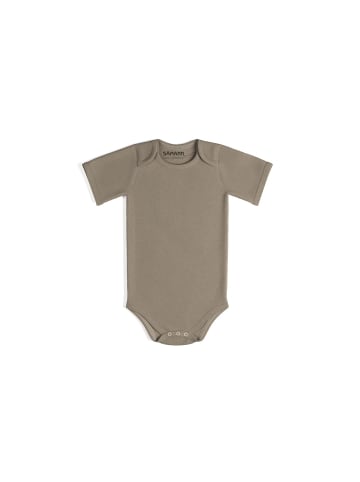 Baby Body aus 100% Bio-Baumwolle Schlupfbody kurzarm gerippt Simply Taupe