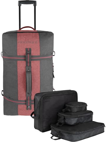 Reisetasche 125 L mit 4 Kleidertaschen Aurori 125 in Dunkelgrau/Rot