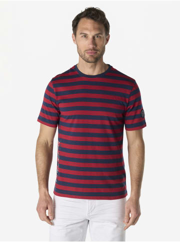 Crew baumwolle gestripte block t-shirt in rot