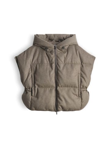 Venkina cozy Steppweste in Taupewood Melange