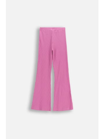 Gerippte Leggings mit langem Bein in rosa