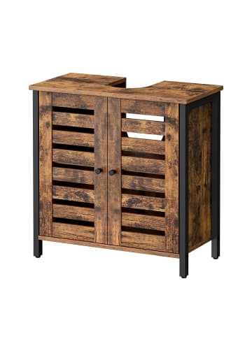 Waschbeckenunterschrank Hanis in Braun-Schwarz - (B)60 x (H)60 x (T)30 cm