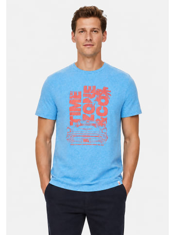 Rundhals Kurzarmshirt Frontprint Auto Design in Blau