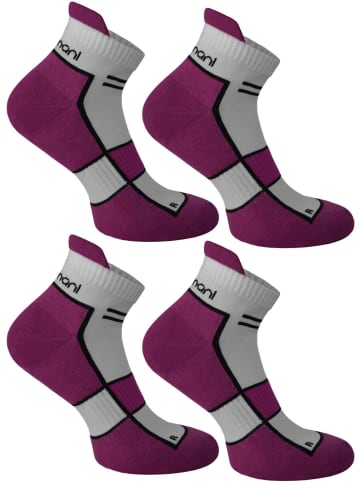 4 Paar Running Sneakersocken mit Fersenlasche in Dewberry