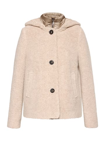 Wolljacke mit Kapuze in Light Sand