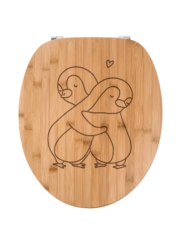 WC-Brille Pinguine Kuscheln ohne Spruch in Transparent