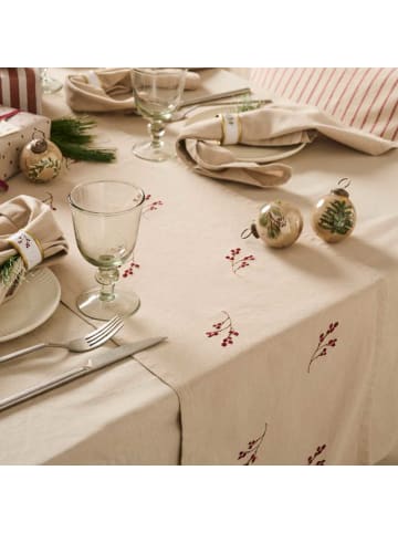 Tischläufer TRADITION mit WINTERBEEREN ZWEIGEN Bestickt