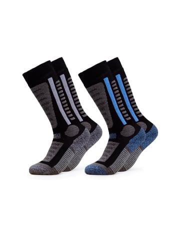 2er Pack Skisocken Charlie in Blau-Schwarz
