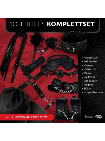 10tlg. Bondage-Set in schwarz