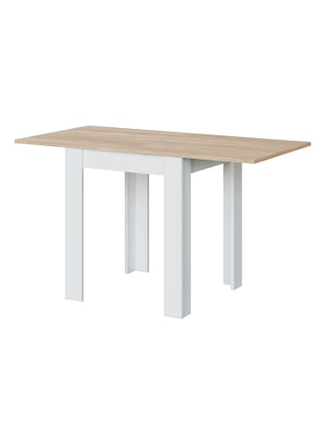 Ausziehbarer Tisch mit KLAPPSYSTEM in Weiß - (W)67  x (H)79  x (L)67 cm