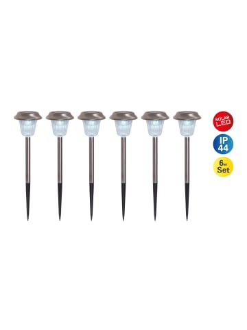 LED Solarleuchte "GUSTAV" in silber - (L)10.5 cm x (B)10.5 cm x (H)39 cm