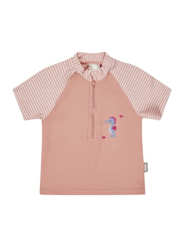 Badeshirt kurzarm Seepferdchen in zartrosa