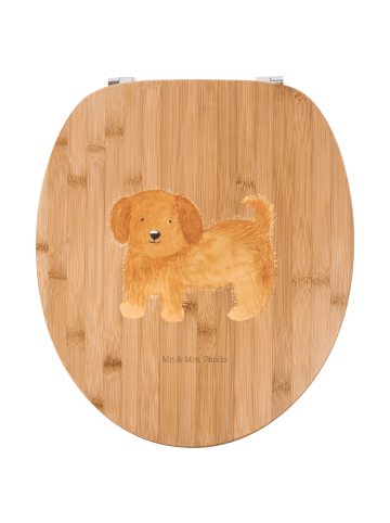Toilettendeckel Hund Flauschig ohne Spruch in Braun
