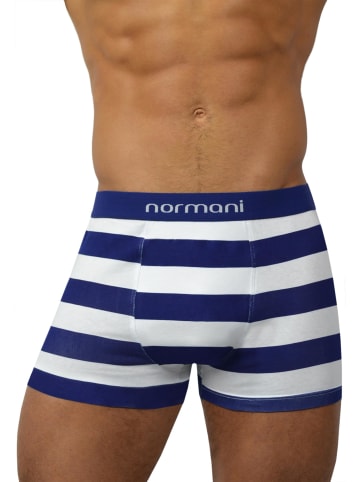 6 Stück Retro Boxershorts aus Baumwolle in Navy Stripes