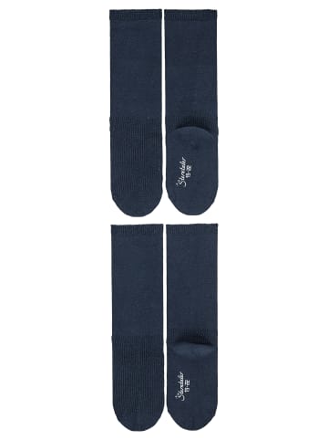 Kniestrümpfe 2er-Pack uni in marineblau