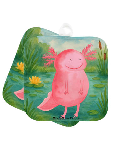 Potholder Axolotl Glücklich Design ohne Spruch in Weiß
