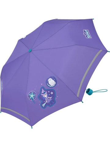 Kinder-Taschenschirm mit reflektierenden Streifen Regenschirm Purple Magic