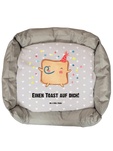 Hundekissen Toast Party mit Spruch in Grau Pastell