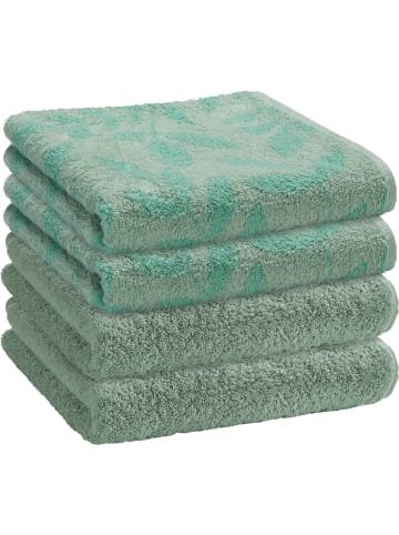 Frottier, Jacquard Handtuch 4er-Pack Kronau in jade