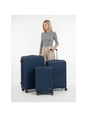 Dallas 3.0 4 Rollen Kofferset 3-teilig mit Dehnfalte dark blue